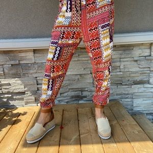 Harlem Hippie Pants Boho Yoga Peacock Red